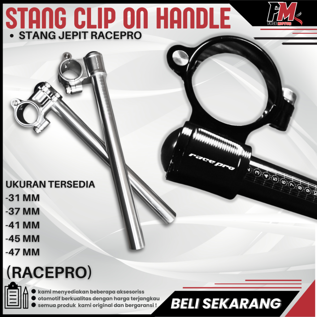 STANG JEPIT RACEPRO CLIP ON BAR RACE PRO 31mm-47mm ZX 25R NEW NINJA 250FI OLD NEW R25 OLD R15V3 CBR