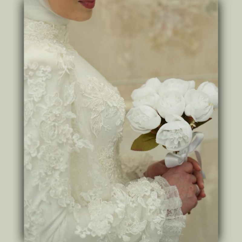 Jasa Jahit Kebaya Akad Nikah/Waliman/Resepsi Costum Syar'i Muslimah Murah