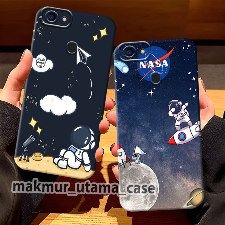 Casing Silikon Oppo F5 Oppo F5 Youth Oppo F9 Oppo F9 Pro Realme 2 Realme 2 Pro Motif Astronot -  Cas