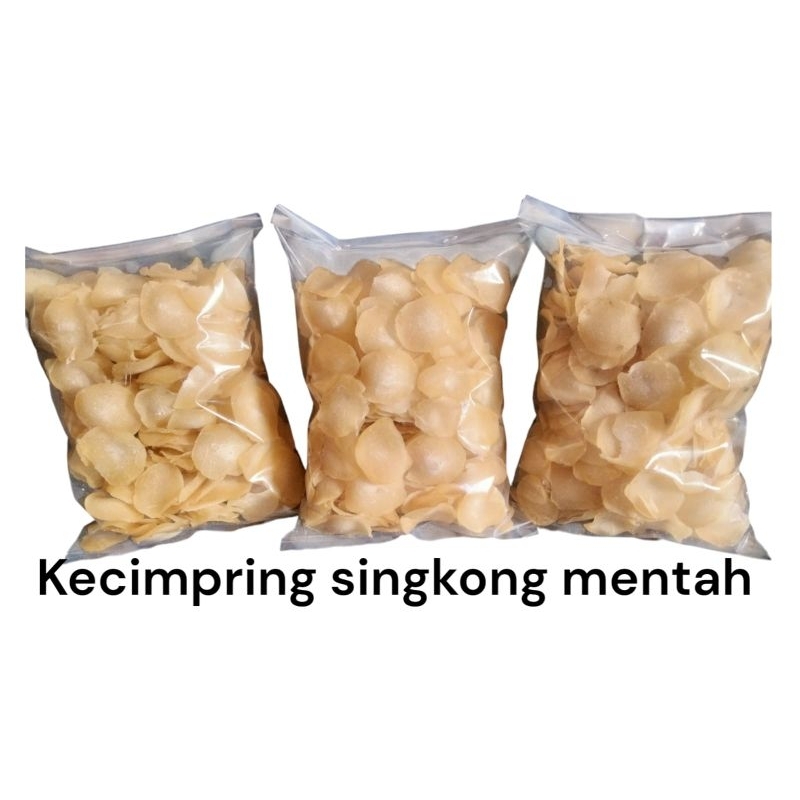 

kecimpring kerupuk udang mentahan dari singkong