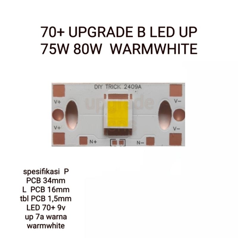 LED MCP CSP 7070 WARNA WARMWHITE TERBARU 75W 9V 7A 9C 3B  KHUSUS UNTUK UPGRADE B LED MUSIM HUJAN ATA
