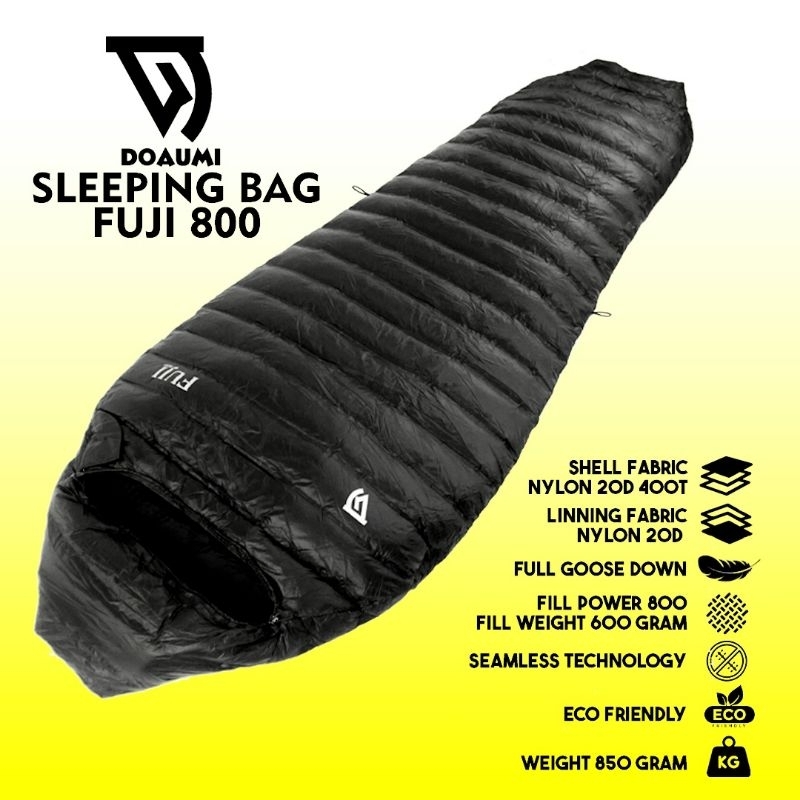 SLEEPING BAG BULU ANGSA DOAUMI FUJI 800 ULTRALIGHT GOOSE DOWN KANTONG TIDUR GUNUNG OUTDOOR HIKING CA