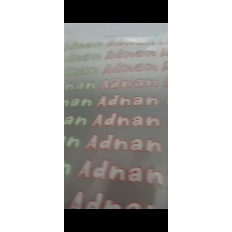 

Stiker nama tinggal setrika Adnan 50pcs / 1 lembar