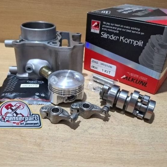 PAKET BLOK SEHER VARIO 125 55/ 57 MM//BORING SET CAMSHAFT/NOKEN AS RACING RRA HONDA VARIO 125 FI INJ