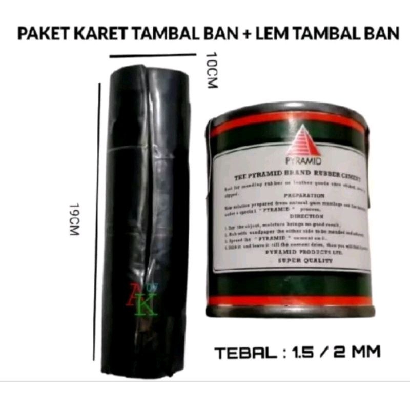 Paket Lem dan Karet Tambal motor mobil