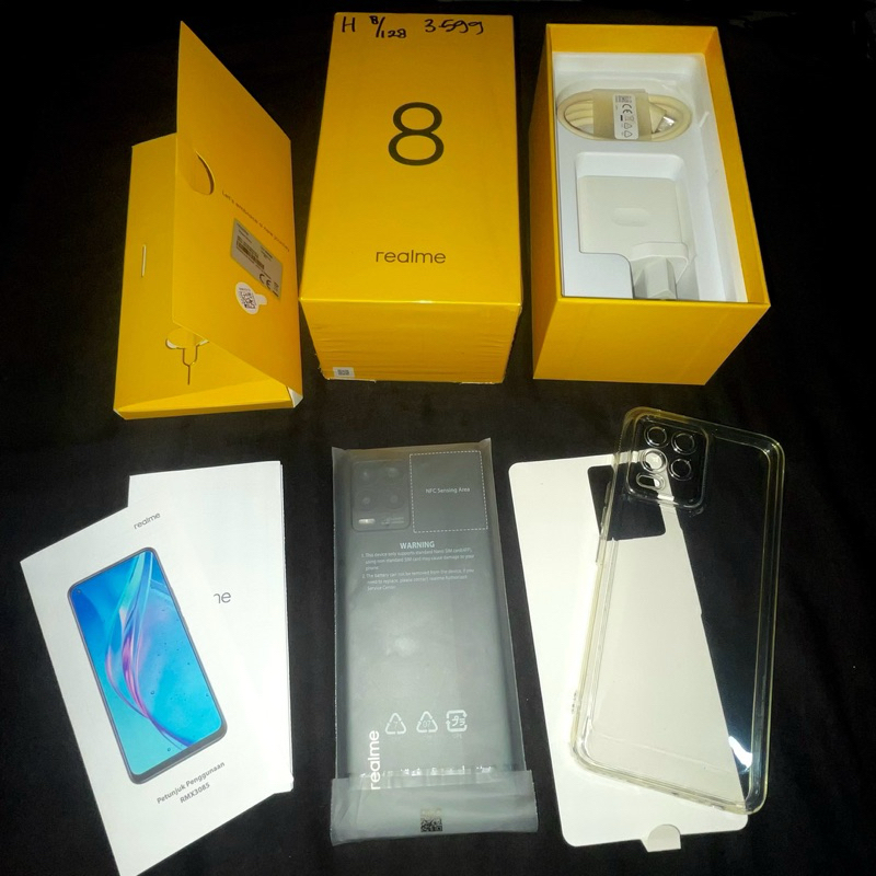 Preloved HP Second Realme 8 NFC Kapasitas 8/128 Fullset