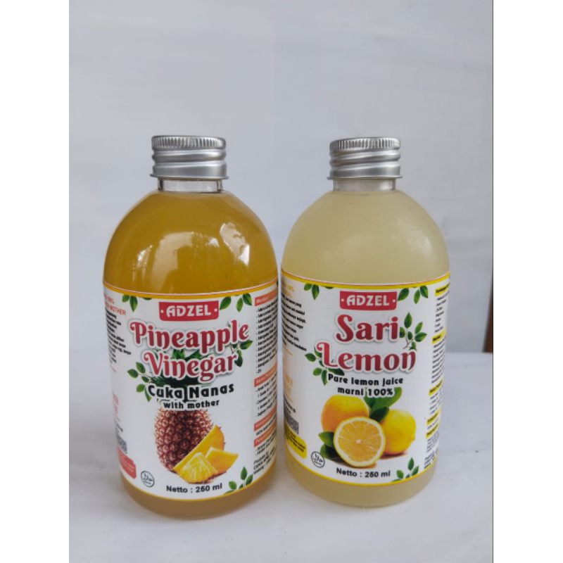 

paket 2 in 1 cuka nanas 250ml & sari lemon 250ml - paket sehat - paket diet