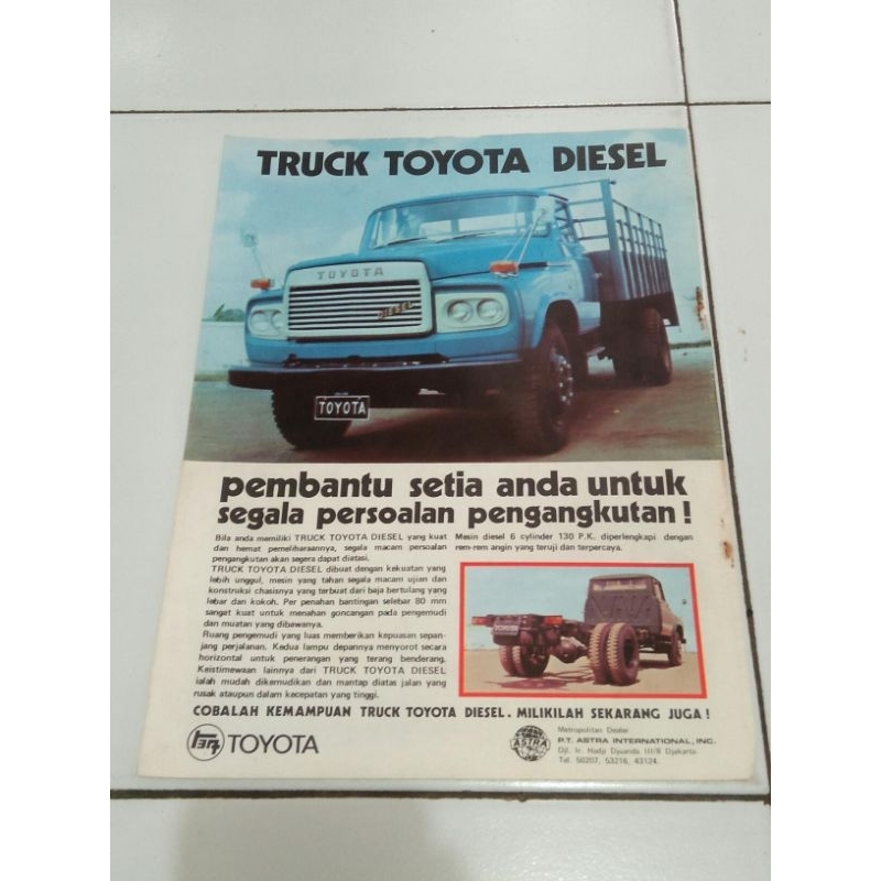 Iklan mobil jadul toyota truck buaya original iklan majalah th 70an lawas vintage dekorasi cafe retr