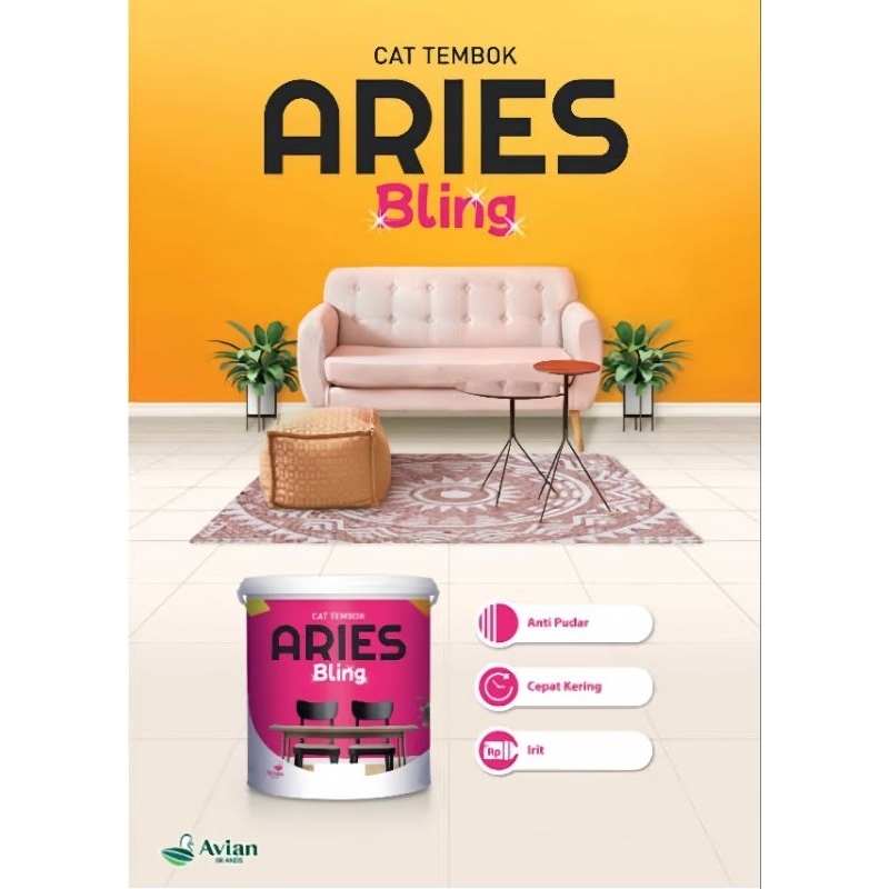 Cat Tembok Aries Bling Ukuran 4,5. Cat Aries Bling Galon.