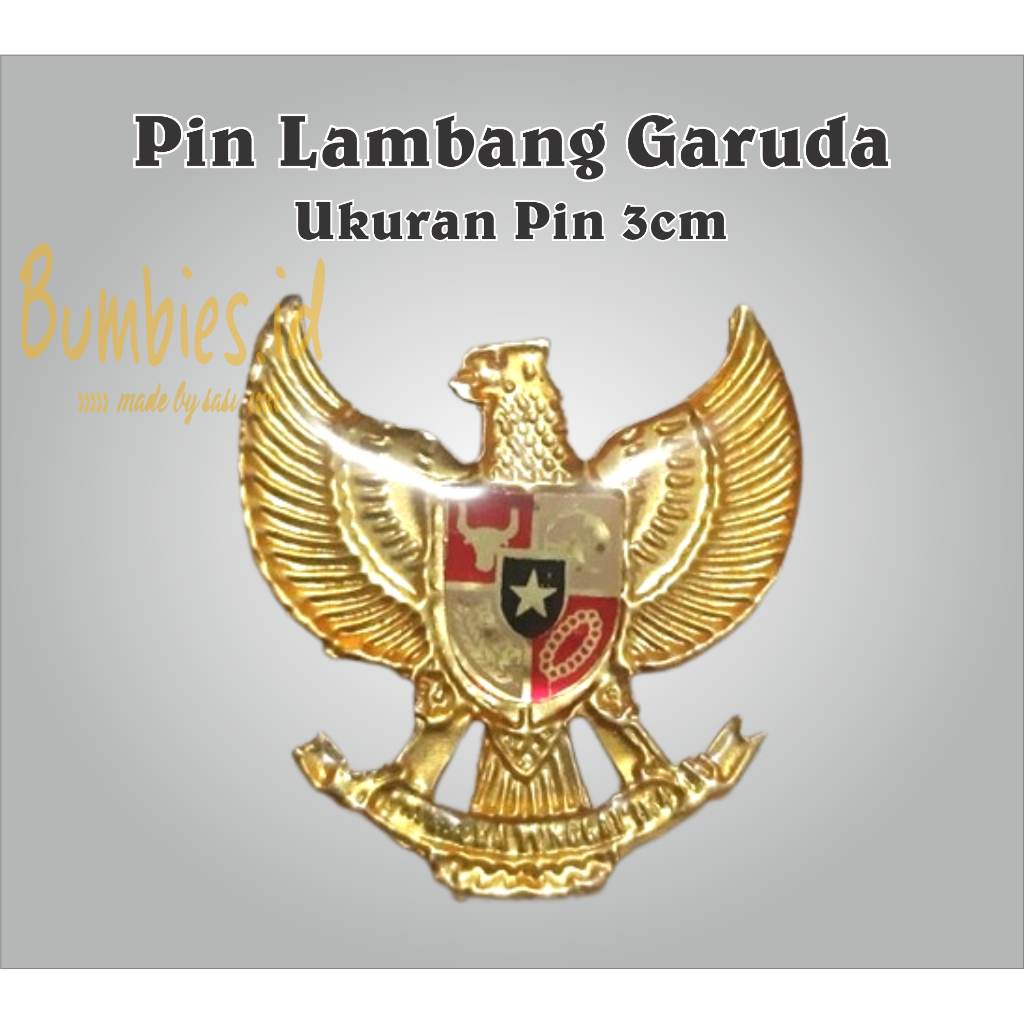 Pin Garuda bahan Kuningan Emas ukuran 3cm | Pin Paskibra | Bros Garuda | Lencana Garuda | Pin Peci P