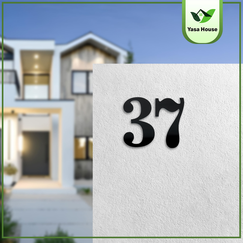 Nomor Rumah Angka / Nomor Rumah Cluster Akrilik Angka Tempel / Nomer Rumah Minimalis