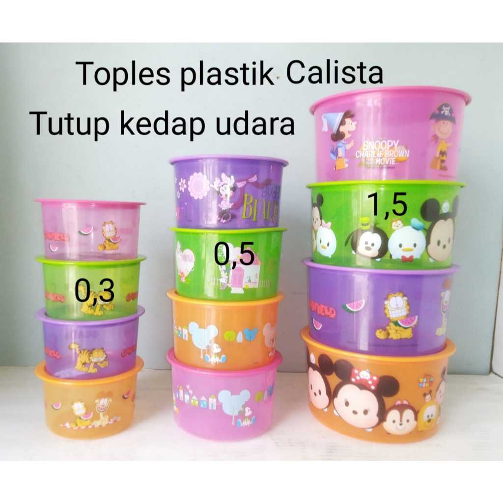 Toples plastik set 3 / Tutup kedap udara / Calista / Plastik