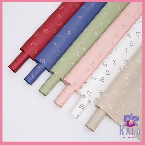 

20 Lembar Kertas Pembungkus Motif Love Pattern Wrapping Paper Flower Bouquet Kertas Buket Kertas kado Motif hati KB6130