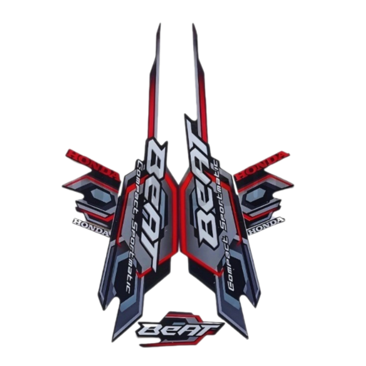 Sticker Striping Motor Honda Beat Karbu 2008 Hitam list body motor beat Karbu