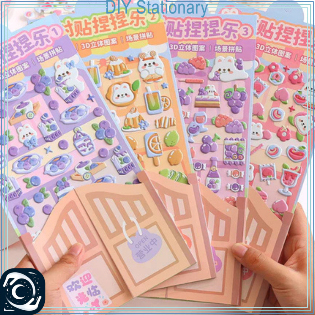 Stiker 3D Timbul DIY Mainan Dekor Stiker Tempel Buku Kertas Lucu TLD142