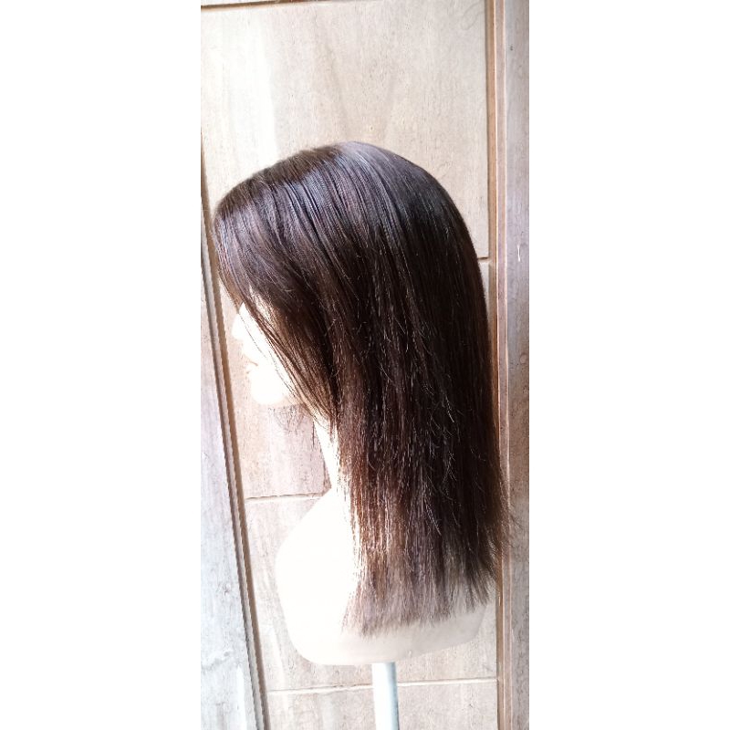 wig coklat brown 100% rambut asli