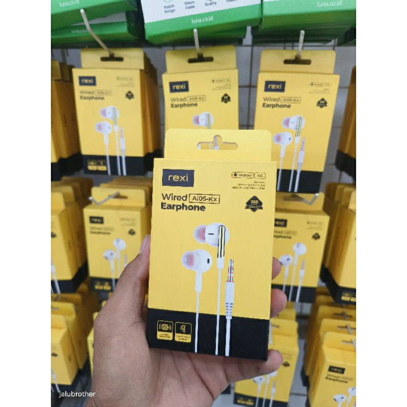 REXI AI05-Kx Earphone Deep Bass Putih - Headset Wired In-Ear