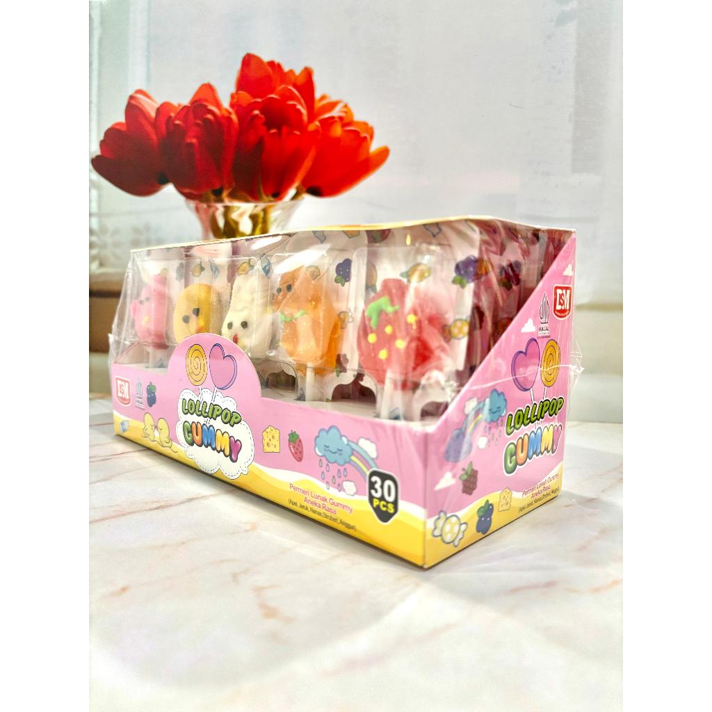 

DSM LOLLIPOP GUMMY PERMEN LUNAK GUMMY ANEKA RASA 1 BOX ISI 30 PCS