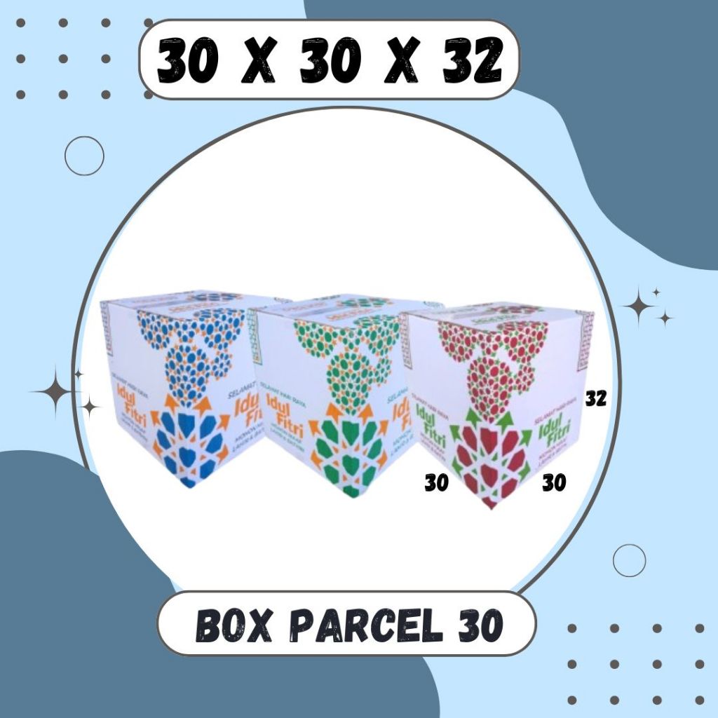 

Box Parcel 30x30x32 (Jumbo) Kardus Packing/Kardus Parcel/Box Lebaran/idul Fitri/Dus Paket Bingkisan/sembako/Dus hampers/eid mubarak/Polos/Motif