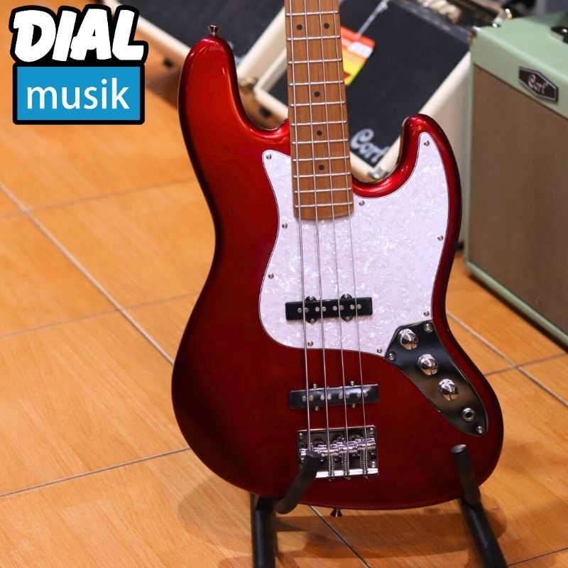 Scorpion JJ20 Black Jaguar Series Jazz Bass Candy Apple Red Roasted Maple - Jazz Bass CAR JJ-20 / JJ