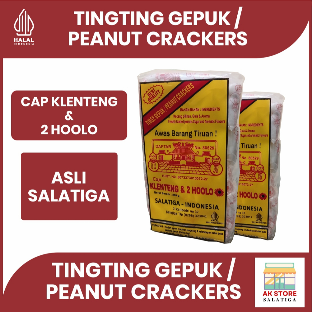 

TINGTING GEPUK / PEANUT CRACKERS Cap KLENTENG & 2 HOOLO Asli Khas Salatiga | Snack | Camilan