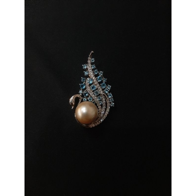 Bros Mutiara Asli Air Laut, Zircon, Rangka perak 925