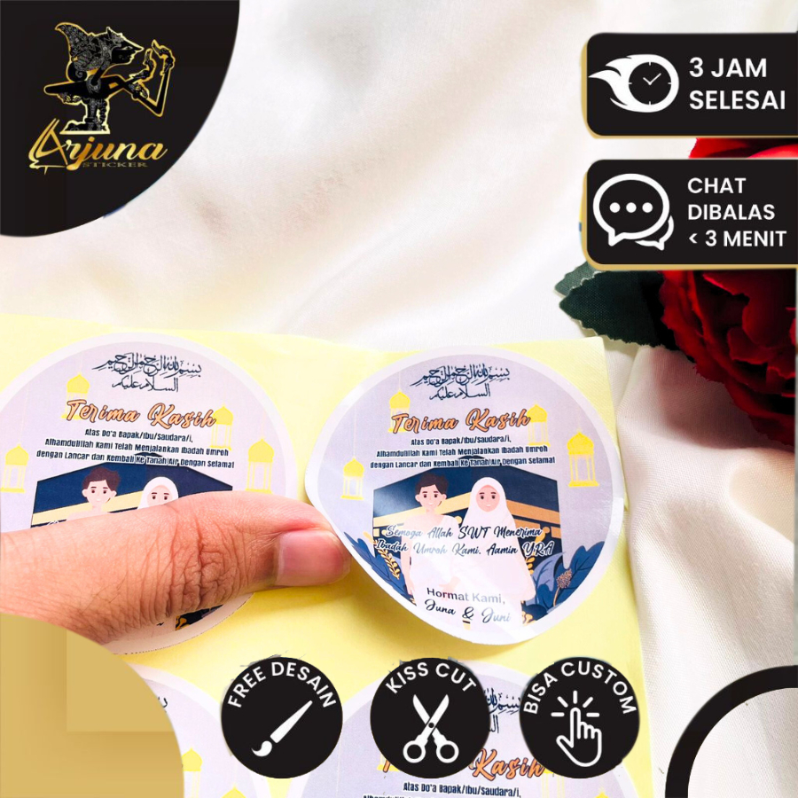

Arjuna Sticker Umroh Gift From Makkah Stiker Bulat Chromo Haji Label Hadiah Hampers Free Desain Nama