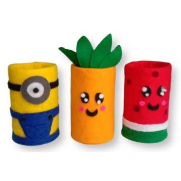 Kerajinan Tempat pensil dari kain flanel prakarya desain animasi kartun buah