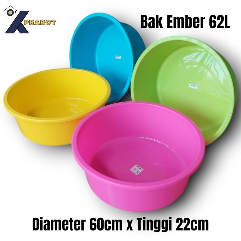 Bak air bulat JUMBO 62 Liter - Kprabot / bak USA 27 / bak ikan / ember ikan / bak ember bulat / embe