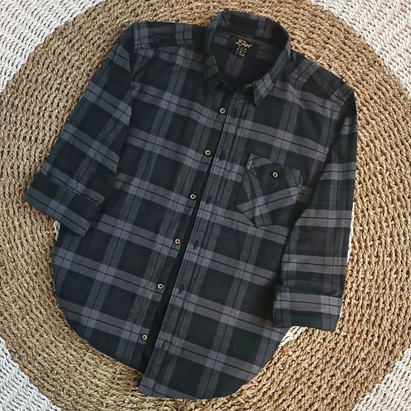 KEMEJA FLANEL F2D BAHAN SEMI WOOL PREMIUM
