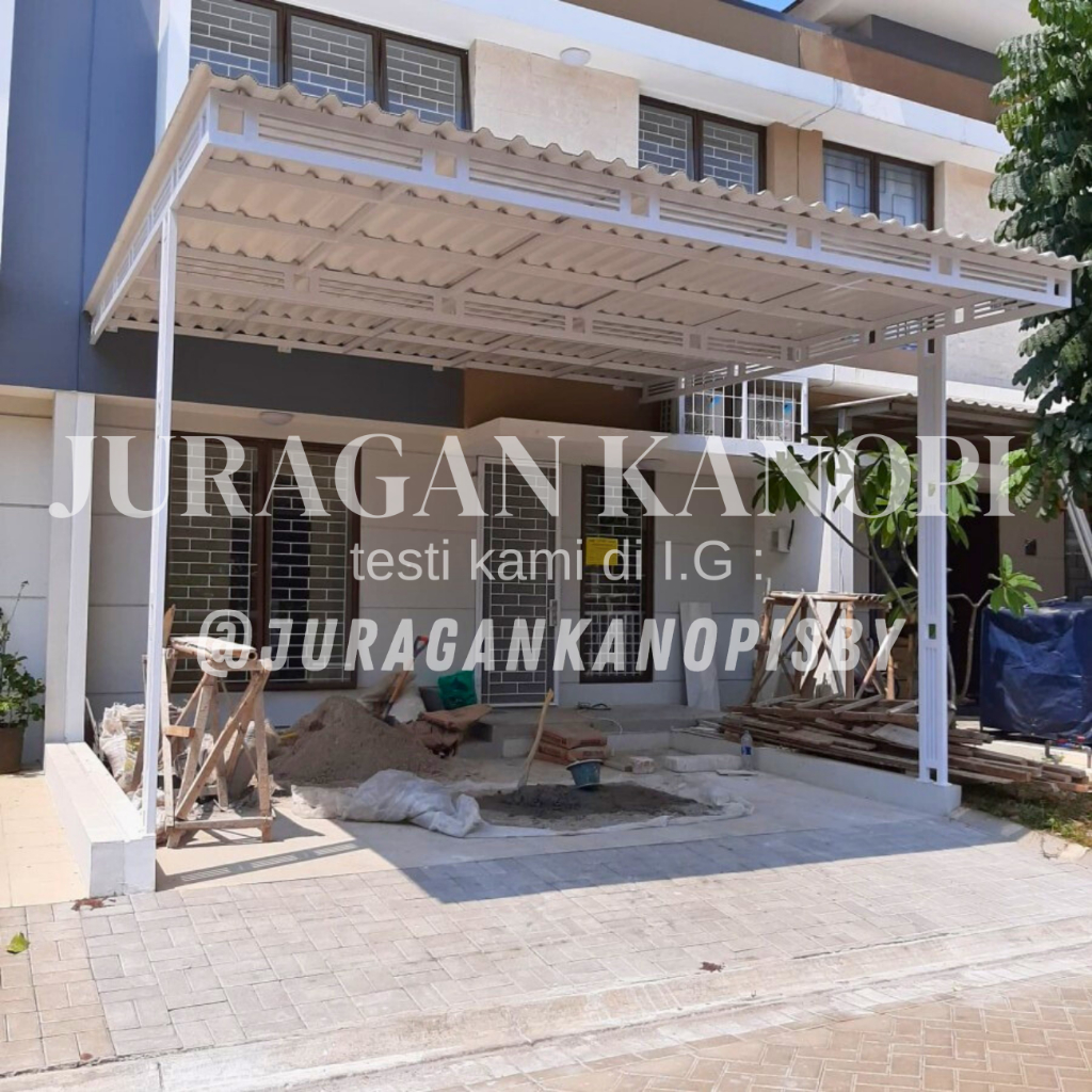 Kanopi minimalis atap upvc Alderon double layer surabaya