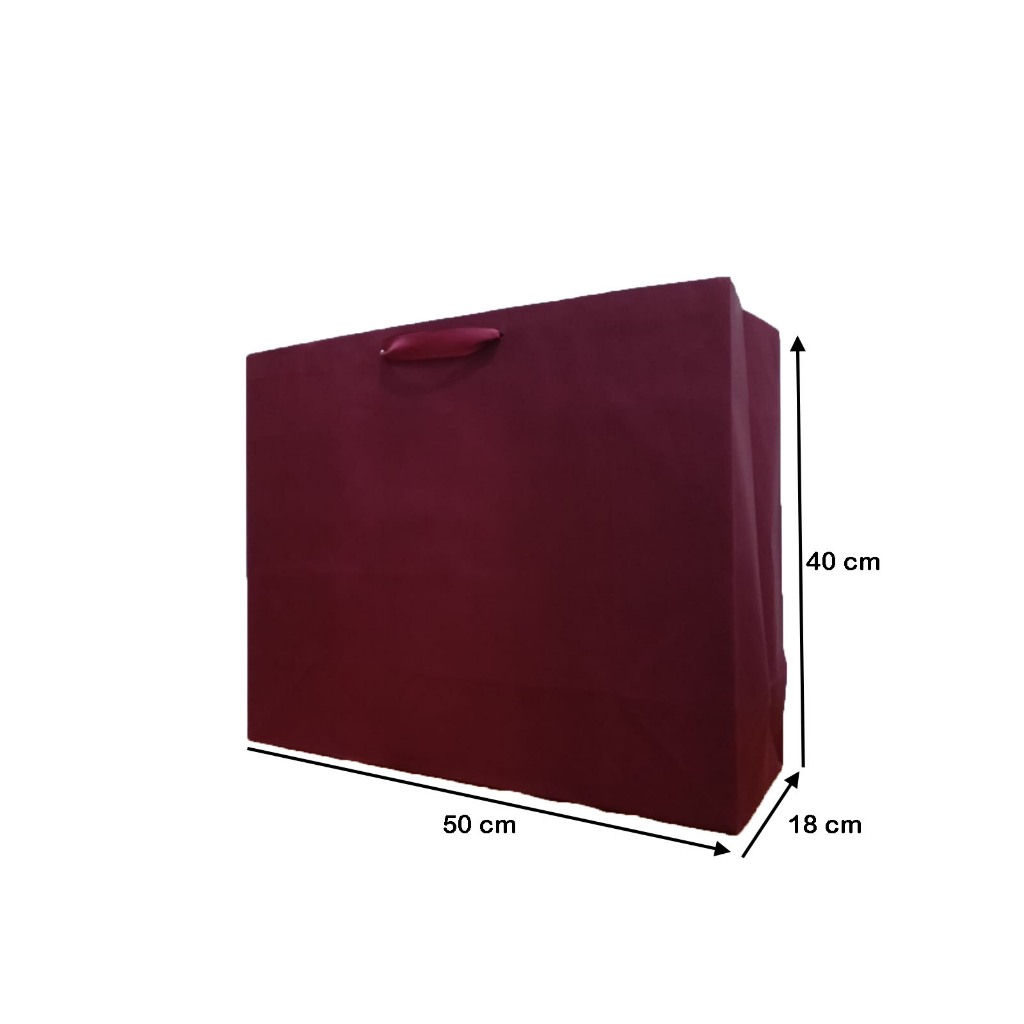 

PaperBag - Warna Merah Maroon (Bahan Hawai -210 gr ) - 50cm x 18cm x 40cm