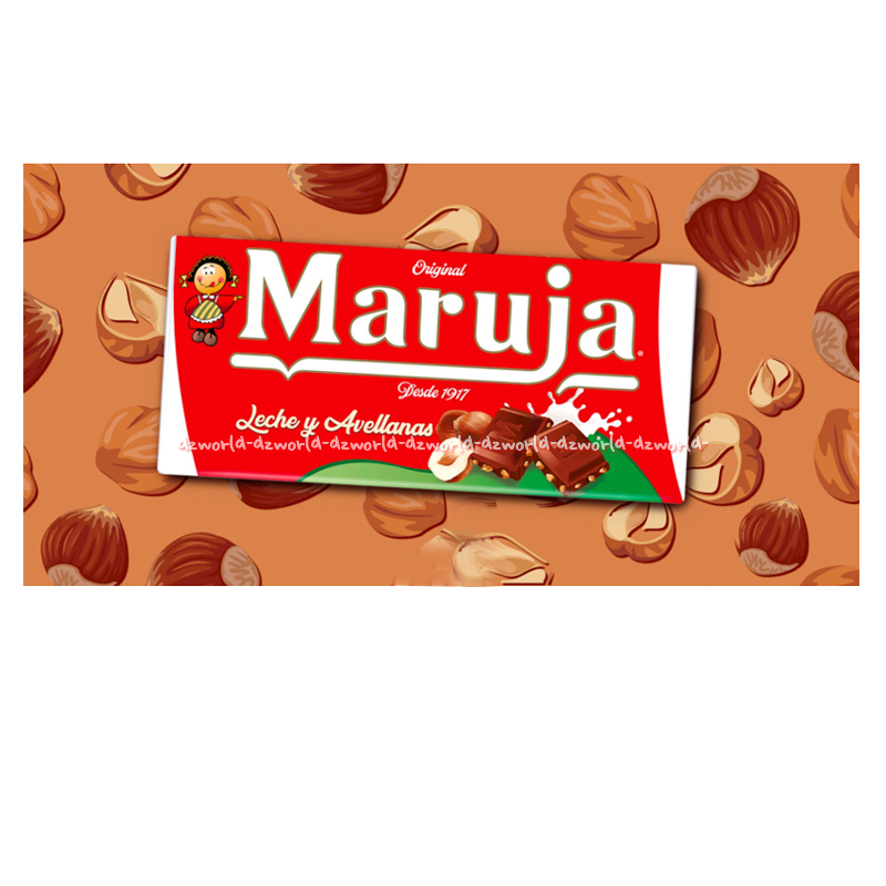 

Maruja Original 100gr Lechey Avellanos Coklat Rasa Almond Hazelnut Kacang Hazel Maru Ja Chocolate Import Spanyol Eropa