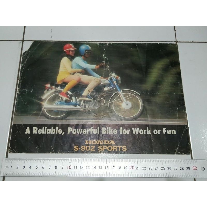 Iklan motor antik honda s90z sports lengkap spec original iklan majalah honda jadul pajangan klasik 
