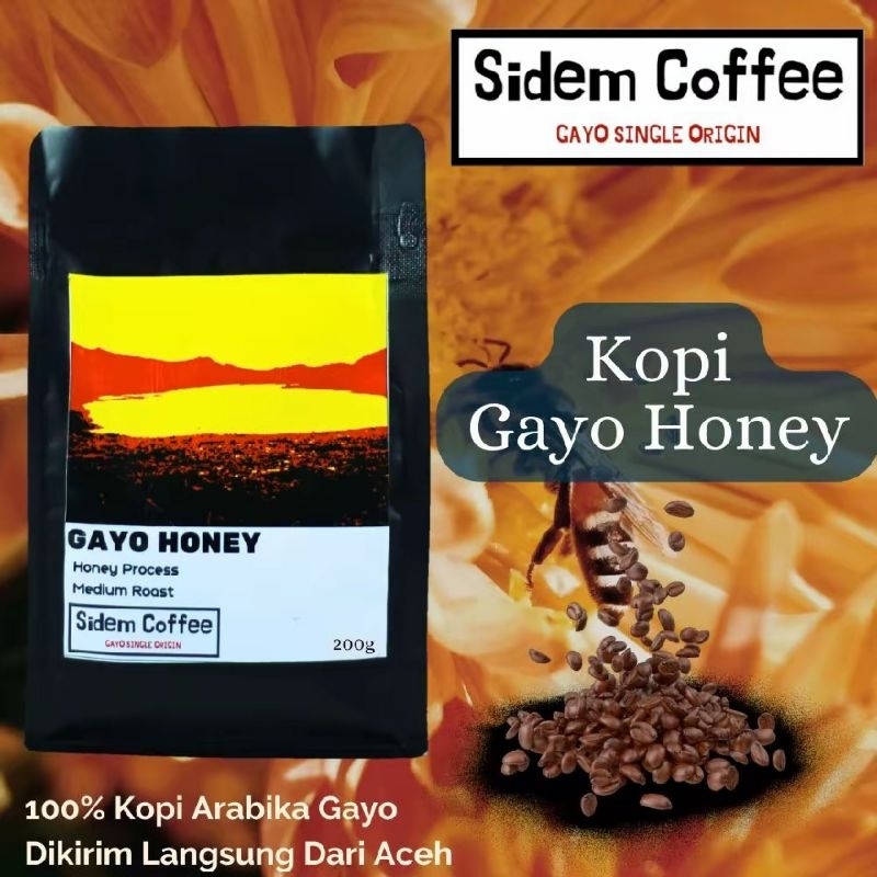 

Sidem Coffee Gayo Arabika Honey 200g Bubuk atau Beans/Biji Sangrai Espresso V60 Tubruk Kopi Sweet