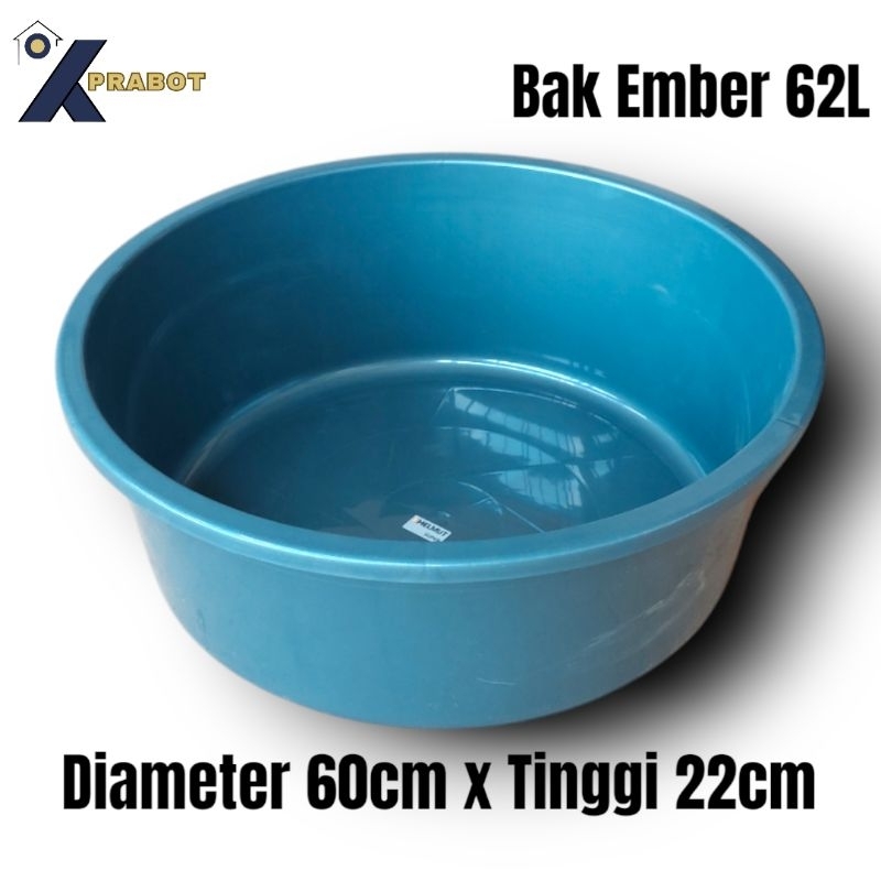 Bak JUMBO 62 Liter Abu abu - Kprabot / bak USA 27 / bak ikan / ember ikan / bak ember bulat / ember 