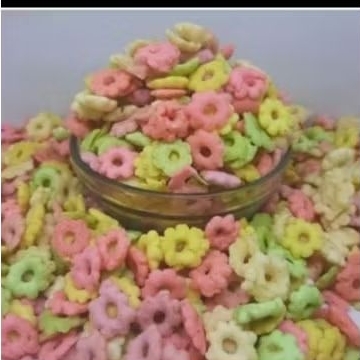 

COD 1KG kerupuk bunga sakura kiloan CIKI ribut snak bunga sakura warna