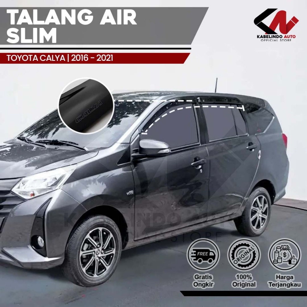 Talang Air Pintu Mobil TOYOTA Calya 2016 2021 Model Slim 4 Pintu