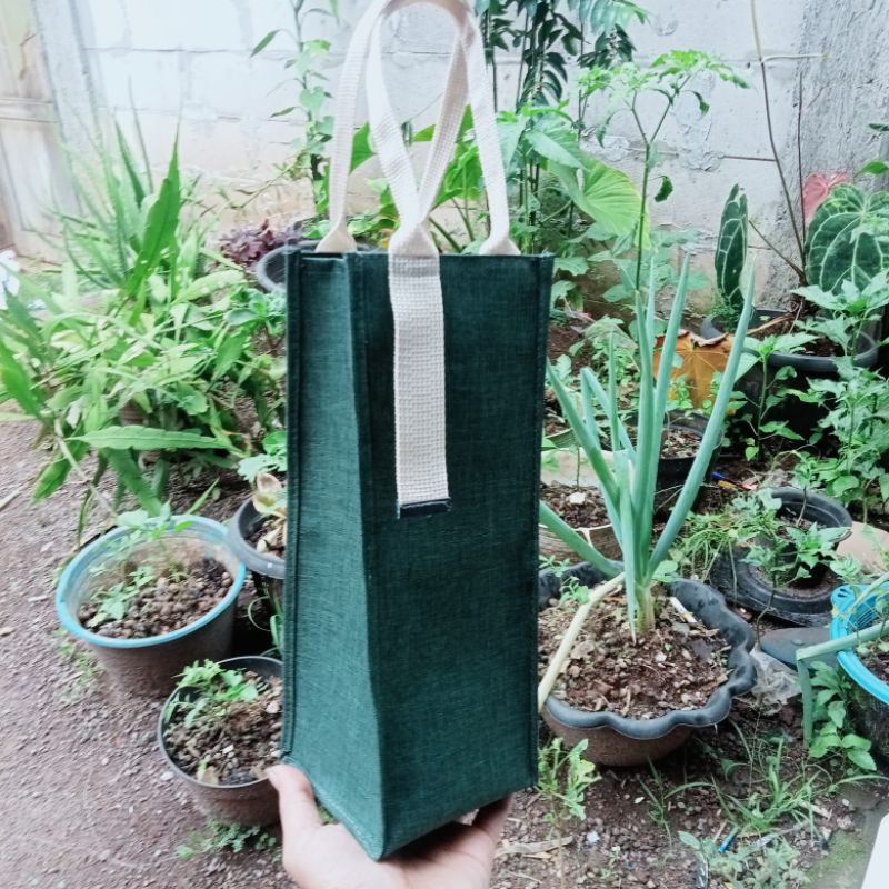 

tas souvenir, tas botol souvenir denim, gift bag, tas hampers, tas bingkisan