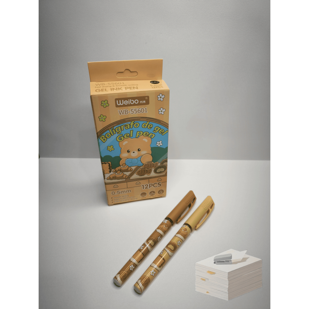 

Gel Ink Pen Coffee Bear 0.5 mm | 12 pcs per box Pulpen Gelpen Hitam Set Pulpen 12pcs