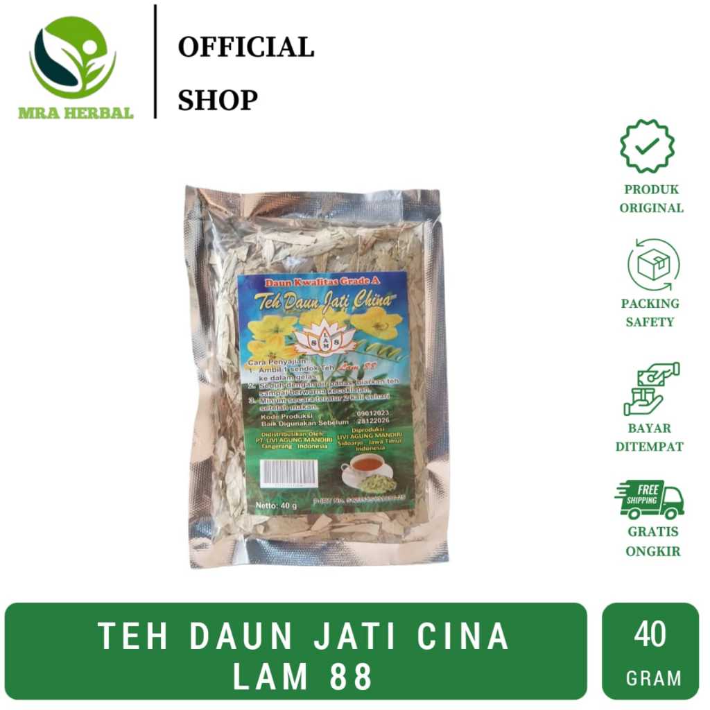 

Jati Cina Curah Lam 88 Sliming Leaf 40 Gr | Minuman Herbal Daun Jati Cina Melunturkan Lemak Tubuh