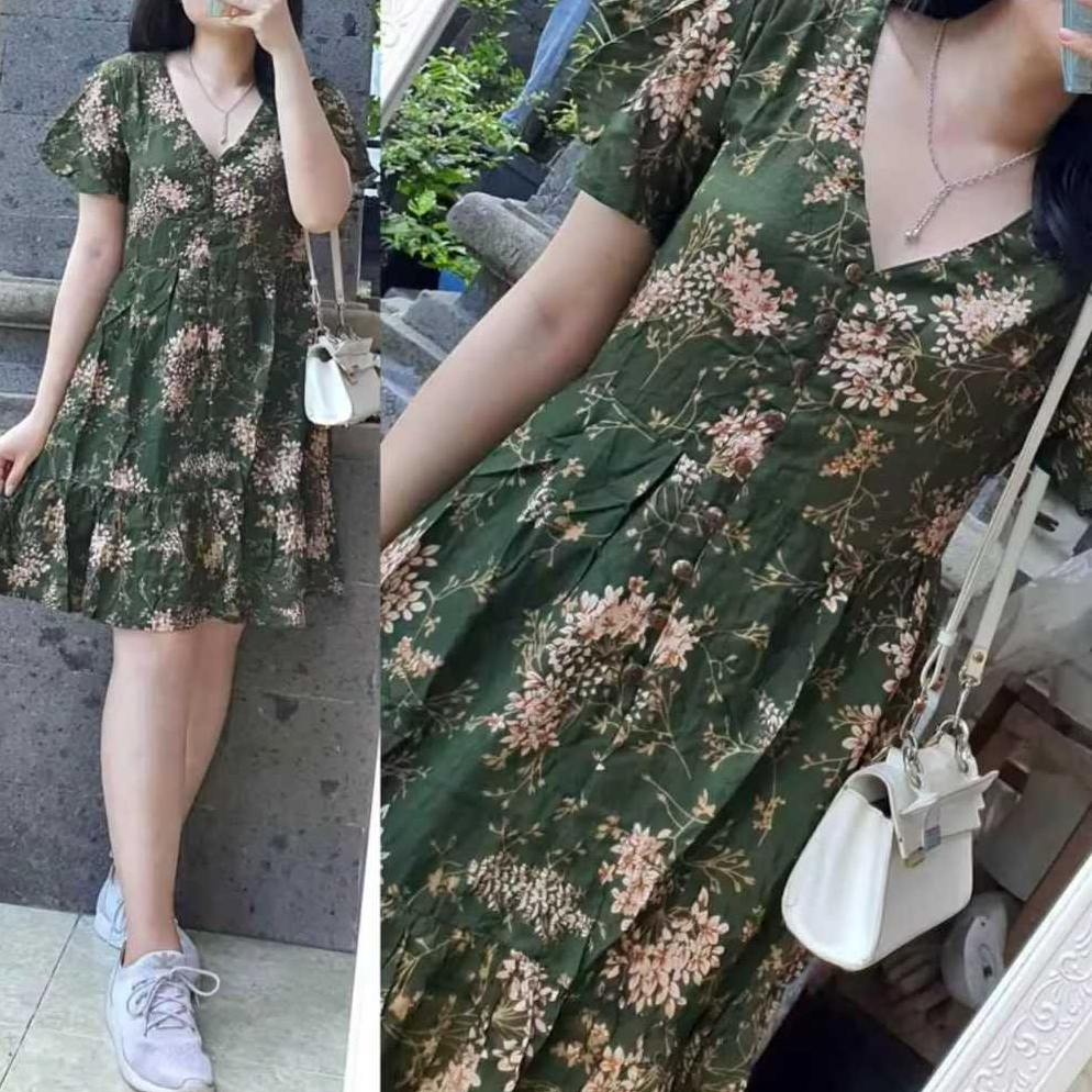 DRESS BUNGA SAKURA RESLETING DADA//DASTER RUMAH MOTIF BUNGA KEKINIAN TERBARU 2025