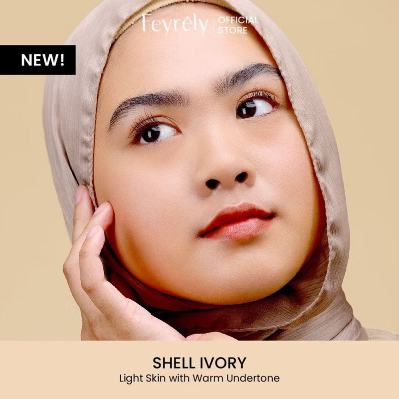 (PRELOVED)FEYRELY Airy Poreless Longlasting Powder Foundation - Shell Ivory | Bedak Padat | Powder F