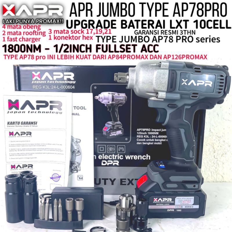 APR Impact wrench jumbo apr ap78 pro 1800nm impek IMPACT APR JUMBO kuat mobil motor mesin truck xapr