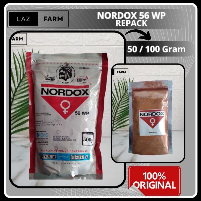 Fungisida Plus Bakterisida NORDOX 56 WP 50/100 Gram untuk Kentang, Teh, Kakao, Kopi, Padi Gogo, Bula