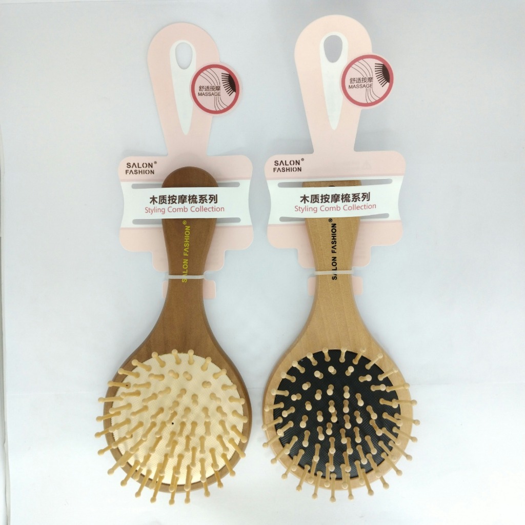 Sisir Rambut Kayu Bulat Premium Korean Style Anti kusut