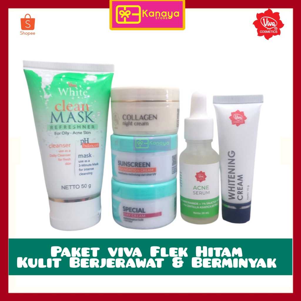 Viva Paket Flek Hitam Kusam Untuk Kulit Berminyak & Berjerawat