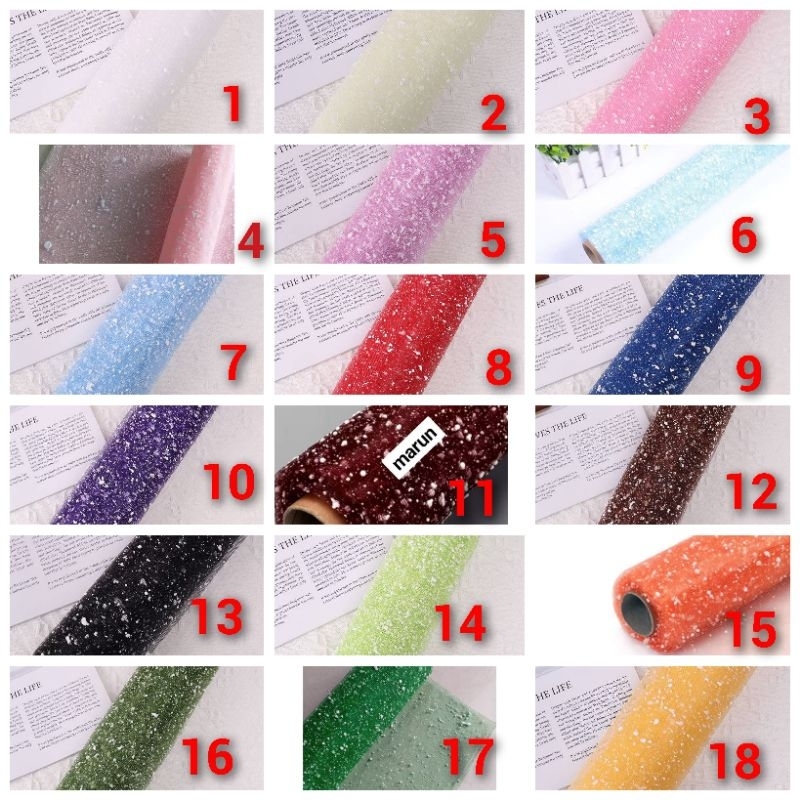 

1 lembar SNOW MESH snow flake 50x50 kain tile salju wrapping flowers snow mesh wrapping jala salju snowflake polynet bungkus buket jala salju kertas jaring motif salju