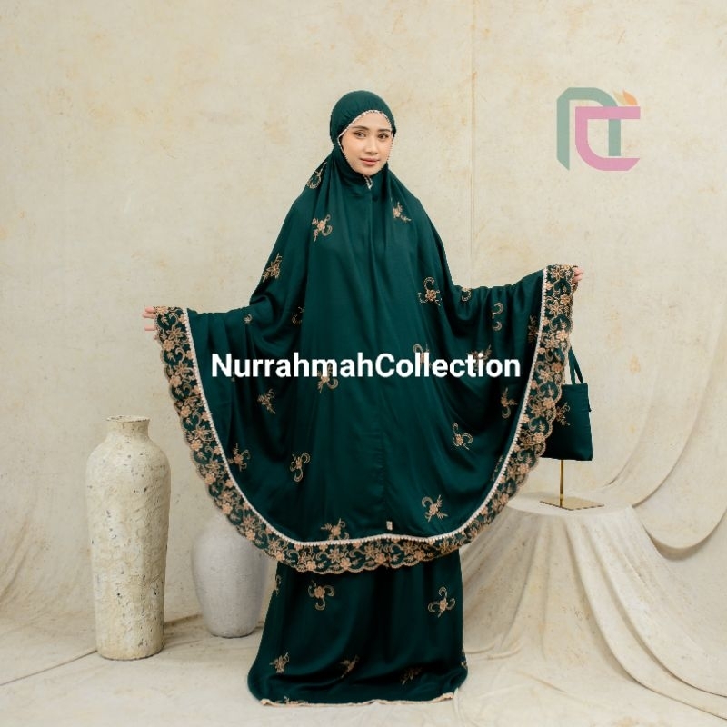 MUKENA DEWASA KATUN RAYON PREMIUM BORDIR BUNGA TULIP