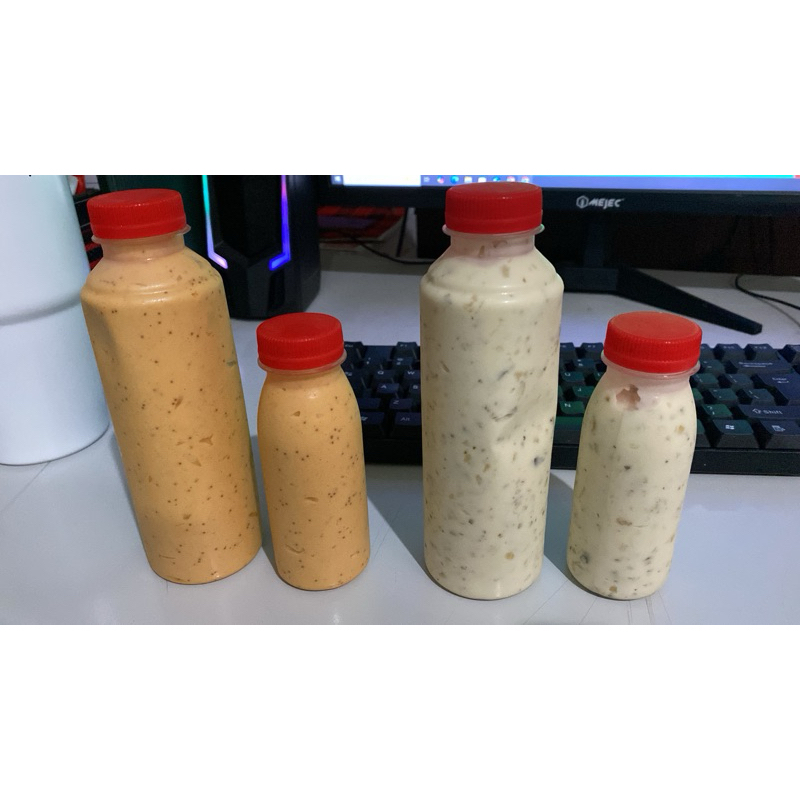 

saos mentai mayo, mayo keju, dan saos tartar dapur dekaka